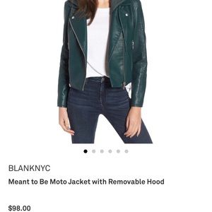 BLANKNYC MOTO JACKET WITH REMOVABLE HOOD